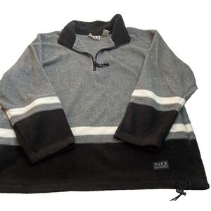 No Restrictions Mens XL‎ Quarter Zip Fleece vintage Pullover Grey Black